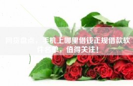 网贷盘点，手机上哪里借钱正规借款软件名单，值得关注！