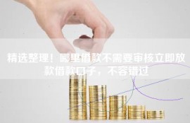 精选整理！哪里借款不需要审核立即放款借款口子，不容错过