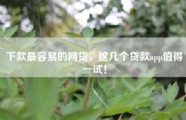 下款最容易的网贷，这几个贷款app值得一试！