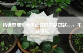 精选整理！无需征信的贷款贷款app，不容错过
