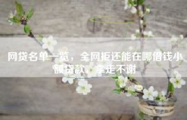 网贷名单一览，全网拒还能在哪借钱小额贷款，拿走不谢