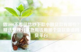 借5000不看征信秒下款小额贷款有哪些？精选整理分享急用钱用哪个贷款靠谱网贷平台