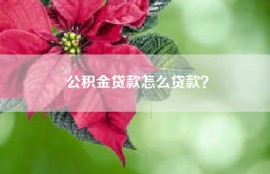 公积金贷款怎么贷款？