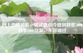 网上借钱被拒，试试这些今借到额度7000到手5000贷款，不容错过