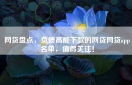 网贷盘点，负债高能下款的网贷网贷app名单，值得关注！