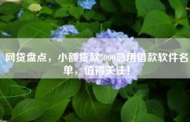 网贷盘点，小额贷款5000急用借款软件名单，值得关注！