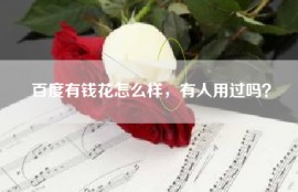 百度有钱花怎么样，有人用过吗？