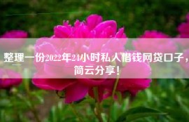 整理一份2022年24小时私人借钱网贷口子，简云分享！