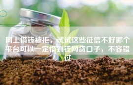 网上借钱被拒，试试这些征信不好哪个平台可以一定借到钱网贷口子，不容错过