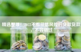 精选整理！2022不看征信风控的贷款贷款，不容错过