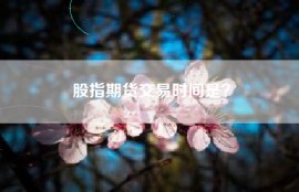 股指期货交易时间是？
