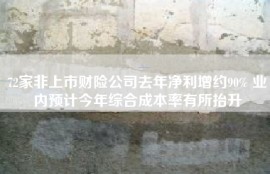 72家非上市财险公司去年净利增约90% 业内预计今年综合成本率有所抬升