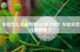 车险怎么买最划算2022多少钱？车险买这几种就够了