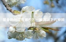 基金的风险有哪些？一般有以下几种风险