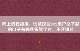网上借钱被拒，试试这些2022黑户必下款的口子有哪些贷款平台，不容错过