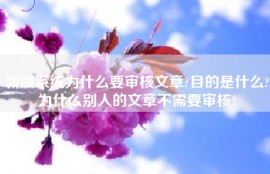 新浪系统为什么要审核文章?目的是什么?为什么别人的文章不需要审核?