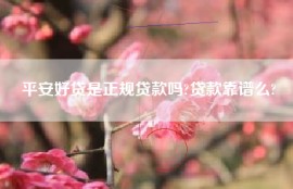 平安好贷是正规贷款吗?贷款靠谱么?