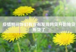 疫情期间你们有没有发现网贷开始抽贷断贷了