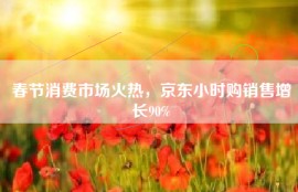 春节消费市场火热，京东小时购销售增长90%