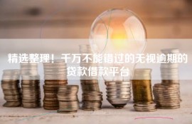 精选整理！千万不能错过的无视逾期的贷款借款平台
