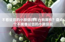 不看征信的小额借钱平台有哪些？盘点5个不需要征信的小额贷款