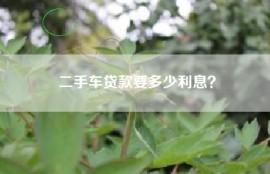 二手车贷款要多少利息？