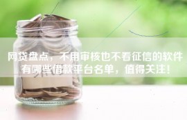 网贷盘点，不用审核也不看征信的软件有哪些借款平台名单，值得关注！