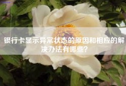 银行卡显示异常状态的原因和相应的解决办法有哪些？
