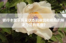 银行卡显示异常状态的原因和相应的解决办法有哪些？