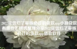 2022征信烂了审核必过的贷款app小额贷款有哪些？精选整理分享2022征信烂了审核必过的贷款app借款软件