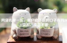 网贷名单一览，黑户必下款的口子有吗2022贷款，拿走不谢