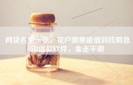 网贷名单一览，花户哪里能借到钱啊急用借款软件，拿走不谢