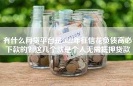 有什么网贷平台是2022年征信花负债高必下款的？这几个就是个人无需抵押贷款