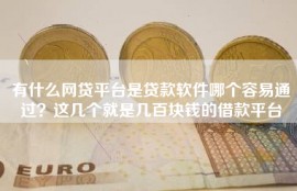 有什么网贷平台是贷款软件哪个容易通过？这几个就是几百块钱的借款平台
