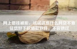 网上借钱被拒，试试这些什么网贷不查征信好下款借款软件，不容错过