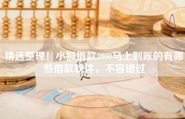 精选整理！小额借款3000马上到账的有哪些借款软件，不容错过