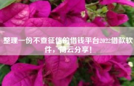 整理一份不查征信的借钱平台2022借款软件，简云分享！