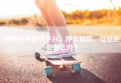 突然各种借贷平台，停止借款，没钱还款怎么办？