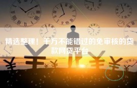 精选整理！千万不能错过的免审核的贷款网贷平台
