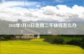 2018年1月18日急用二千块钱怎么办