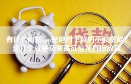 有什么网贷app是绝对下款的小额贷款？这几个就是负债高征信花直接放款
