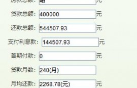 房贷40万，20年期，利息有多少？