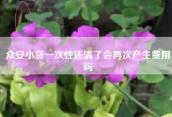众安小贷一次性还清了会再次产生费用吗