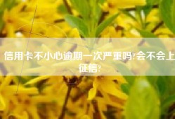 信用卡不小心逾期一次严重吗?会不会上征信?