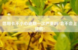 信用卡不小心逾期一次严重吗?会不会上征信?
