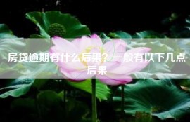 房贷逾期有什么后果？一般有以下几点后果