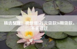 精选整理！我想借5万元贷款36期贷款，不容错过