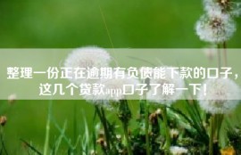整理一份正在逾期有负债能下款的口子，这几个贷款app口子了解一下！