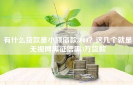 有什么贷款是小额借款3000？这几个就是无视网黑征信黑3万贷款