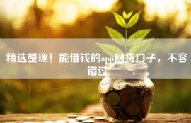 精选整理！能借钱的app网贷口子，不容错过